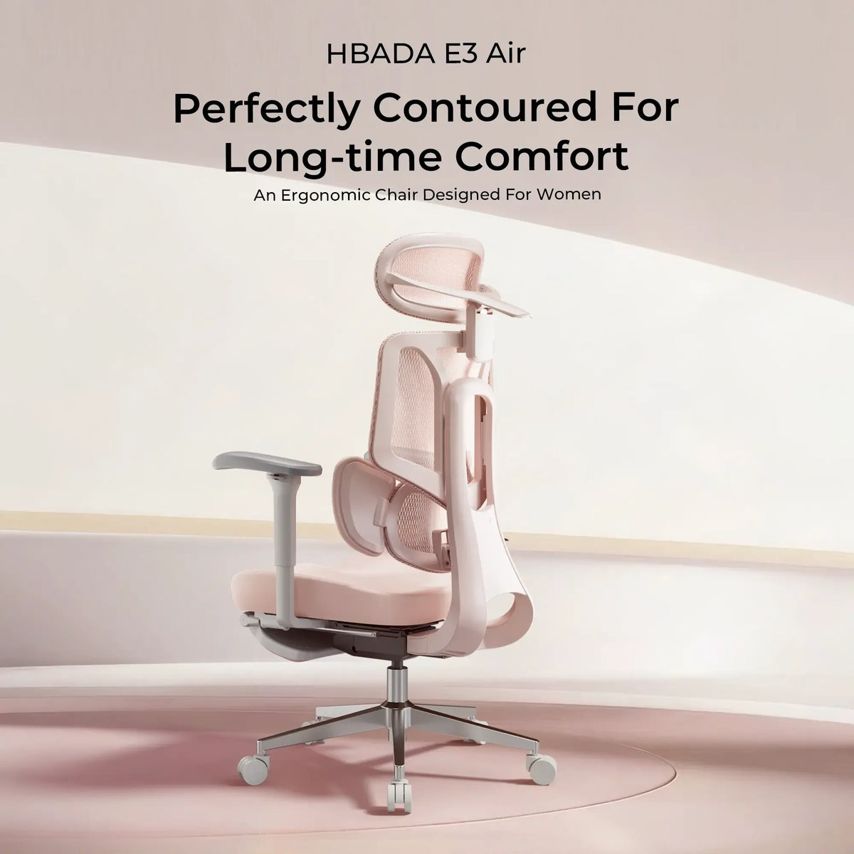 e3 air pink contoured for long-time comfort
