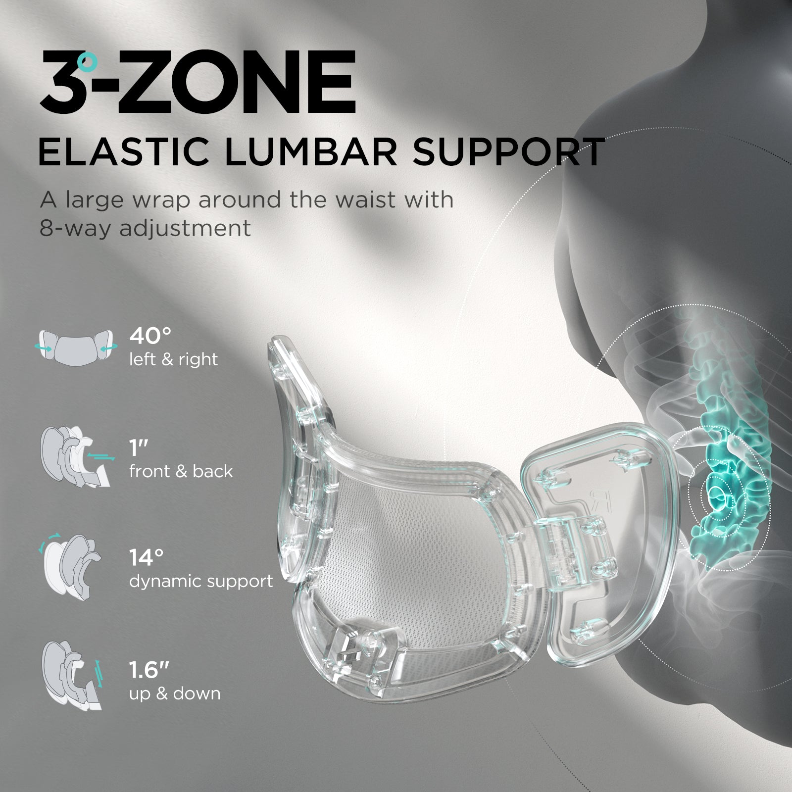 HBADA E3 Pro Ergonomic Office Chair 3-ZONE LUMBAR SUPPORT