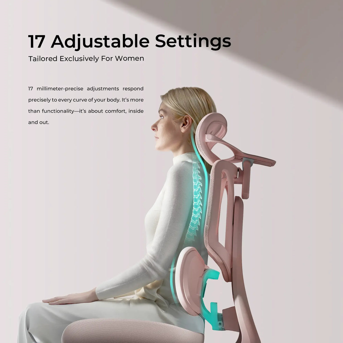 17 adjustable setting of chair