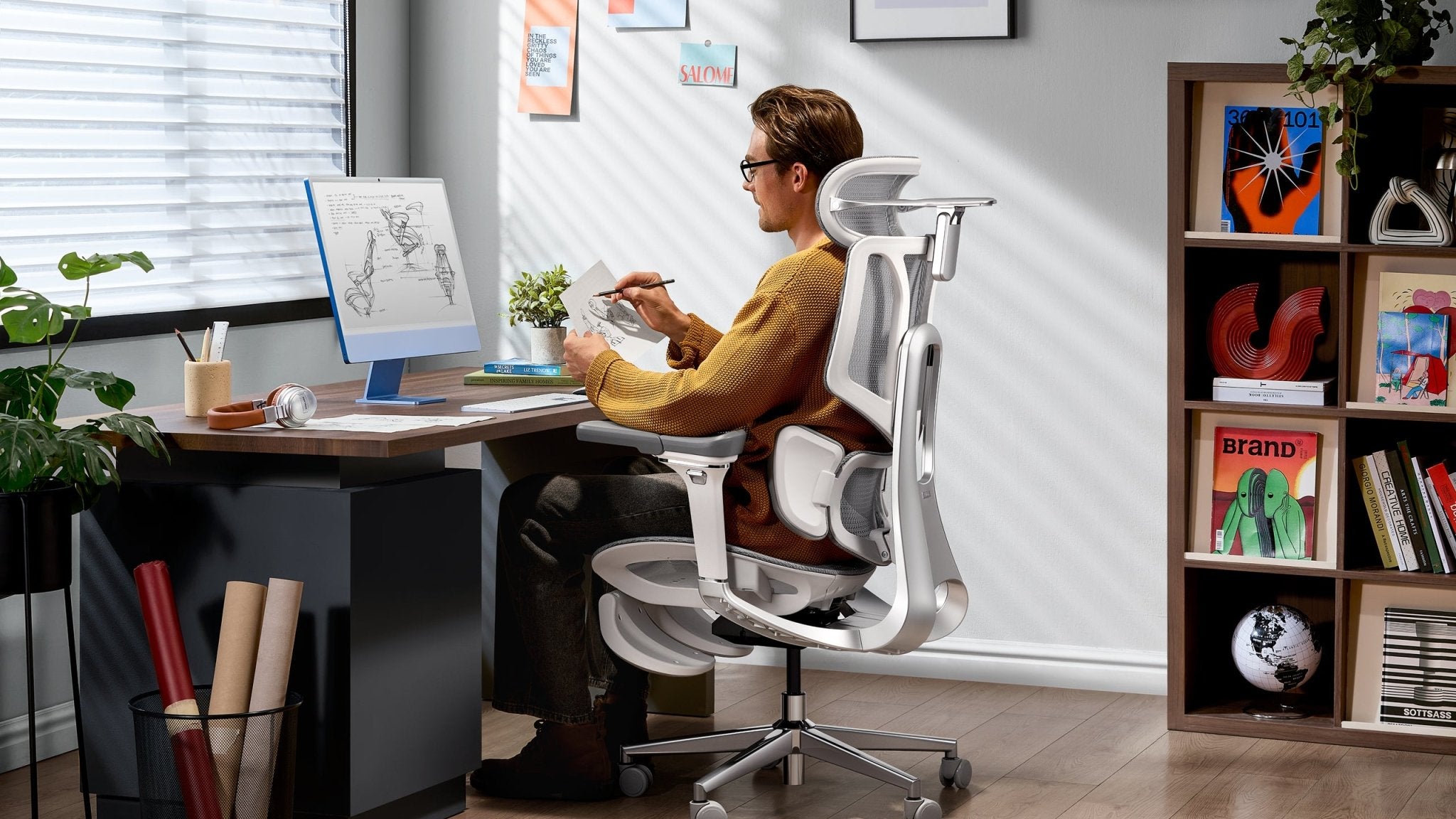 HBADA E3 Pro Ergonomic Chair with Footrest for work-scene