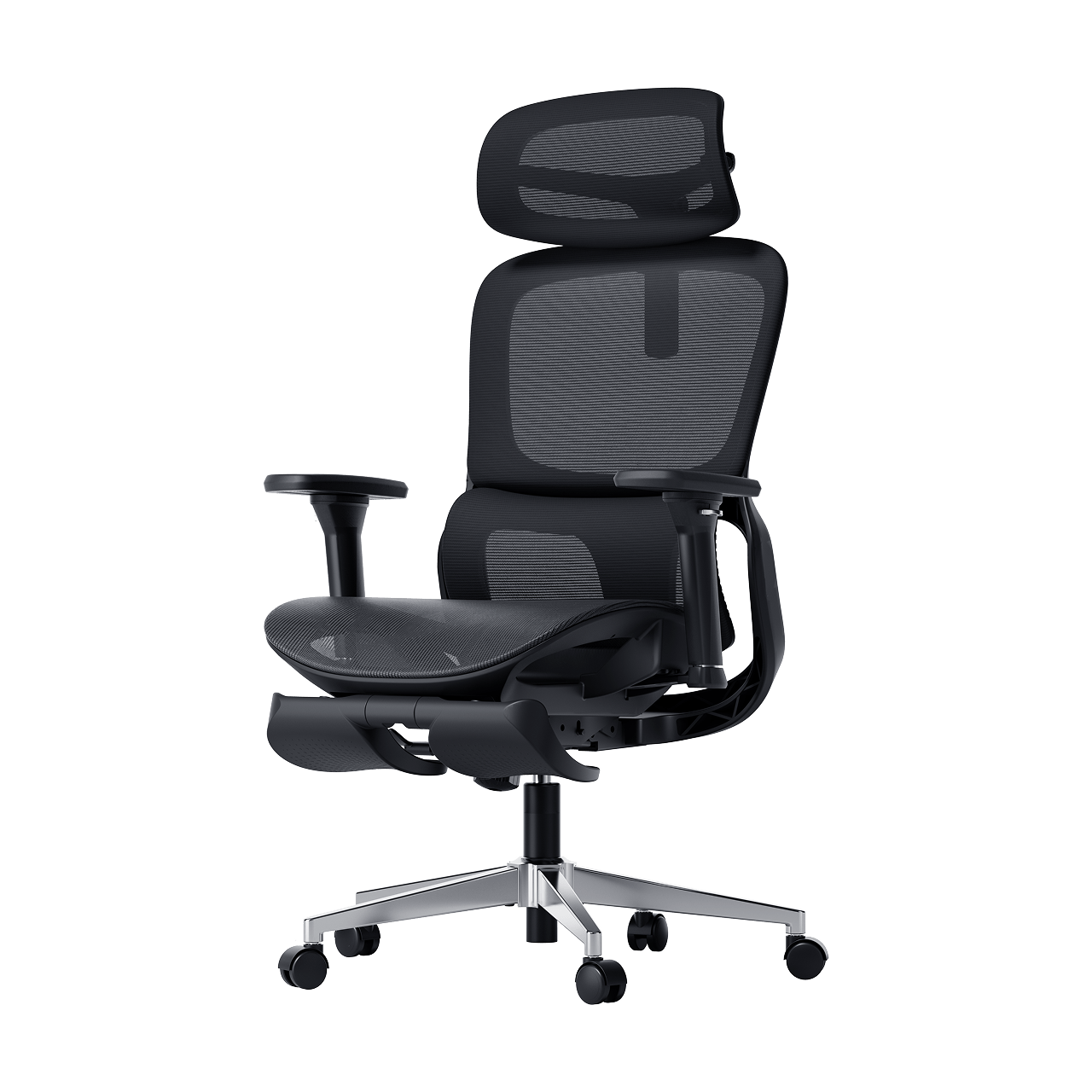P2 Pro Ergonomic Office Chair with Footrest lumbar support-Black~1-1
