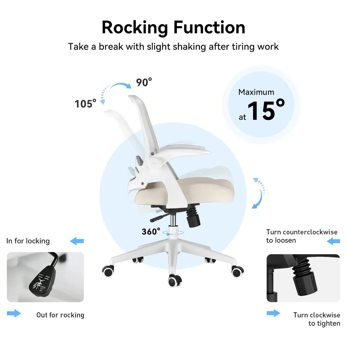 HBADA Penguin-inspired Office Chair -J1 gray rocking function~2
