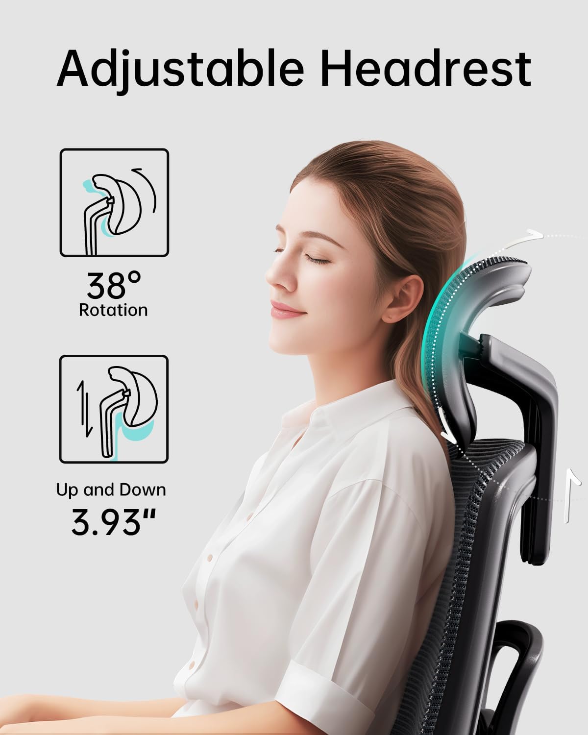 HBADA E2 Ergonomic Office Chair black headrest~1