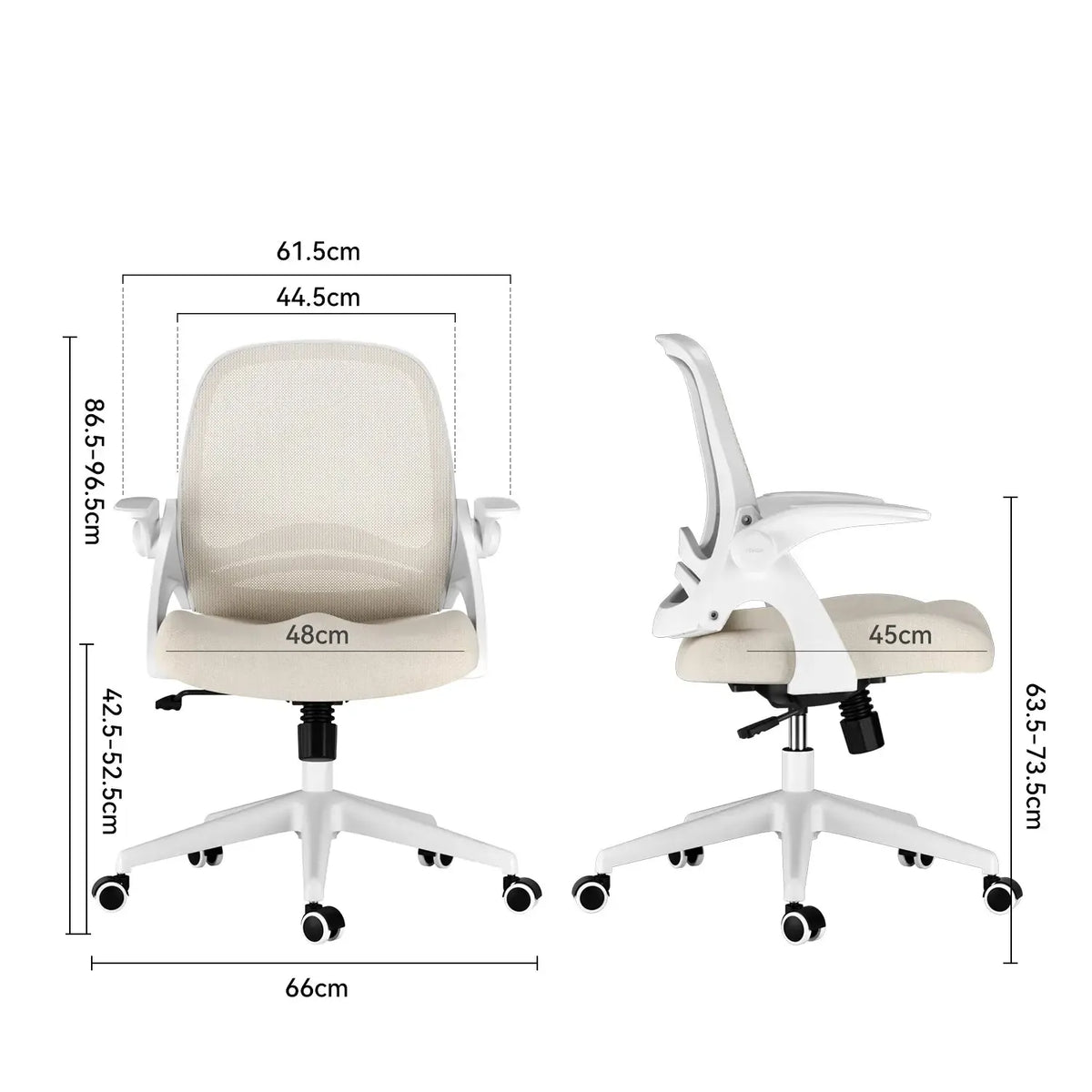 HBADA Penguin-inspired Office Chair -J1 gray dimensions~2