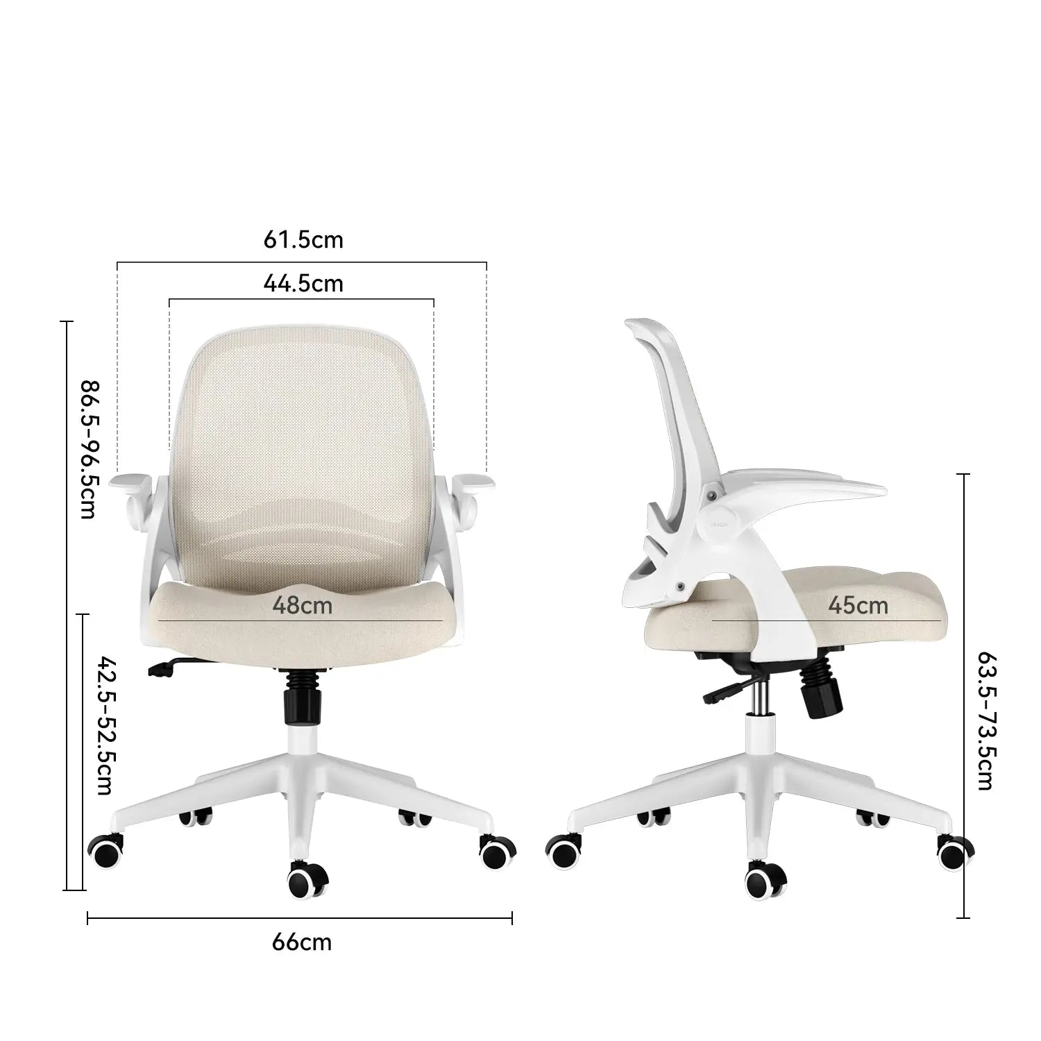 HBADA Penguin-inspired Office Chair -J1 gray dimensions~1