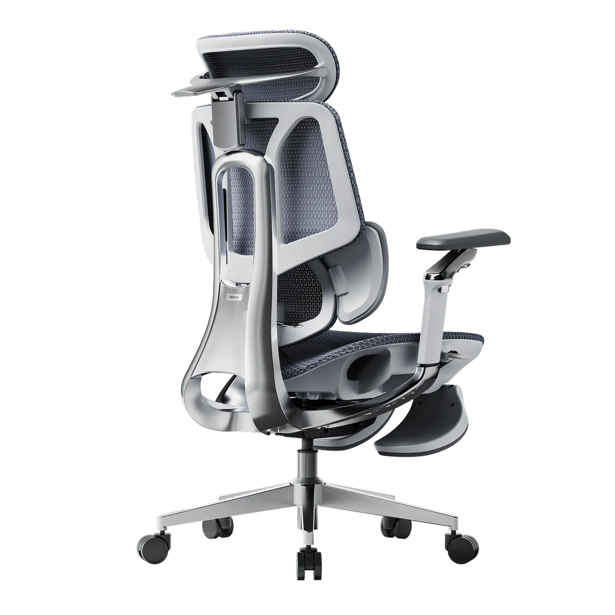 E3 PRO 2026 Ergonomic office chair with adjustable footrest gray~1-1