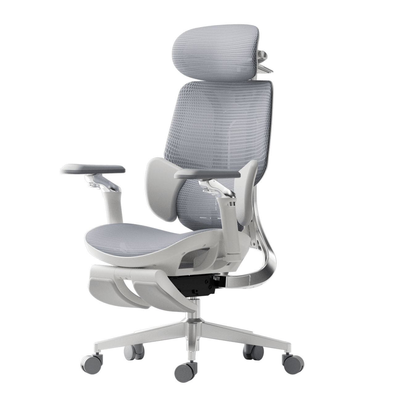 Ergonomic office chair with headrest on a black background~0-1