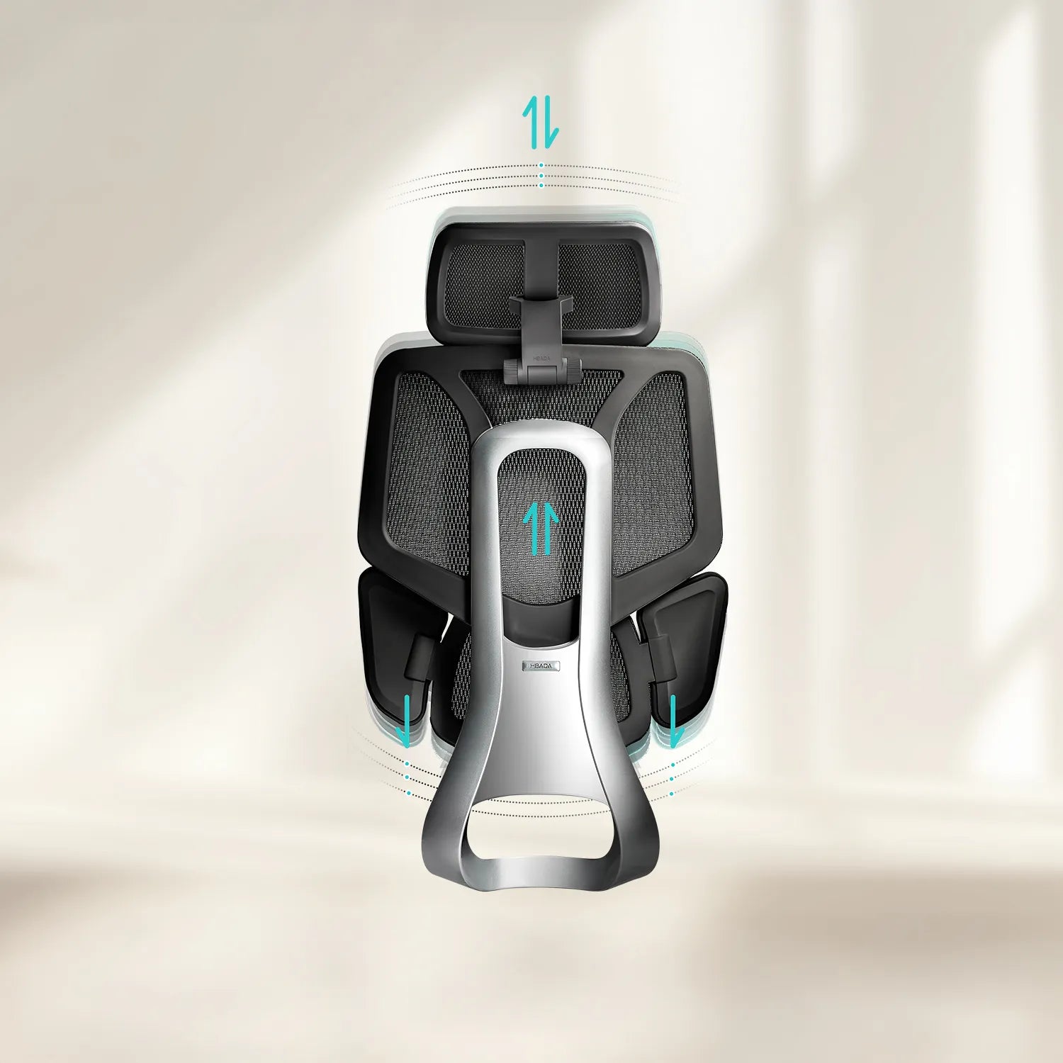 HBADA E3 Air Ergonomic Office Chair without footrest black backseat