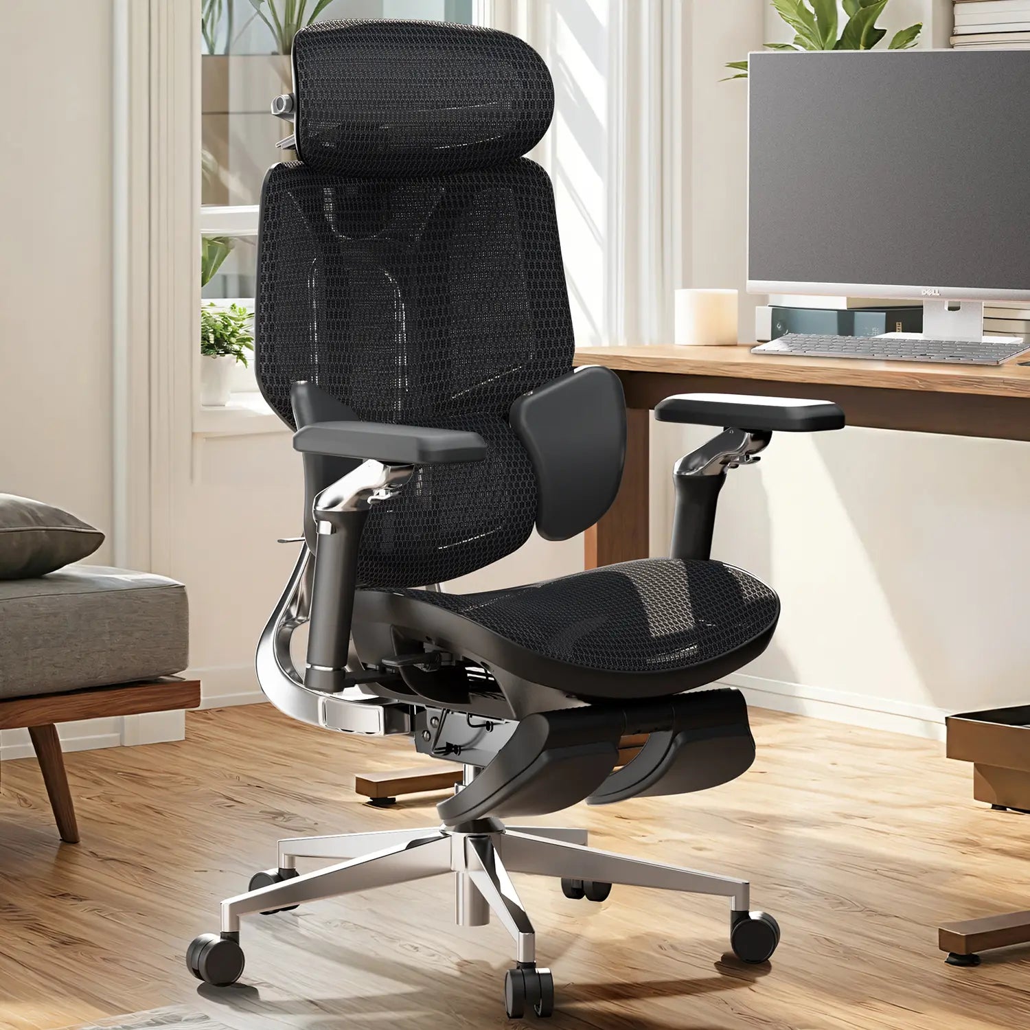 HBADA E3 Ultra Ergonomic Office Chair Futuristic(with Footrest) black in room