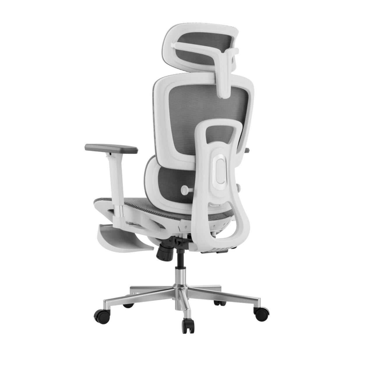 Side profile of the Hbada Ergonomic Chair White E208 providing excellent back support for office chair~0