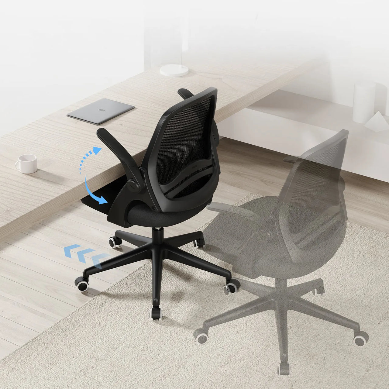 HBADA Penguin-inspired Office Chair -J1 black armrests~0