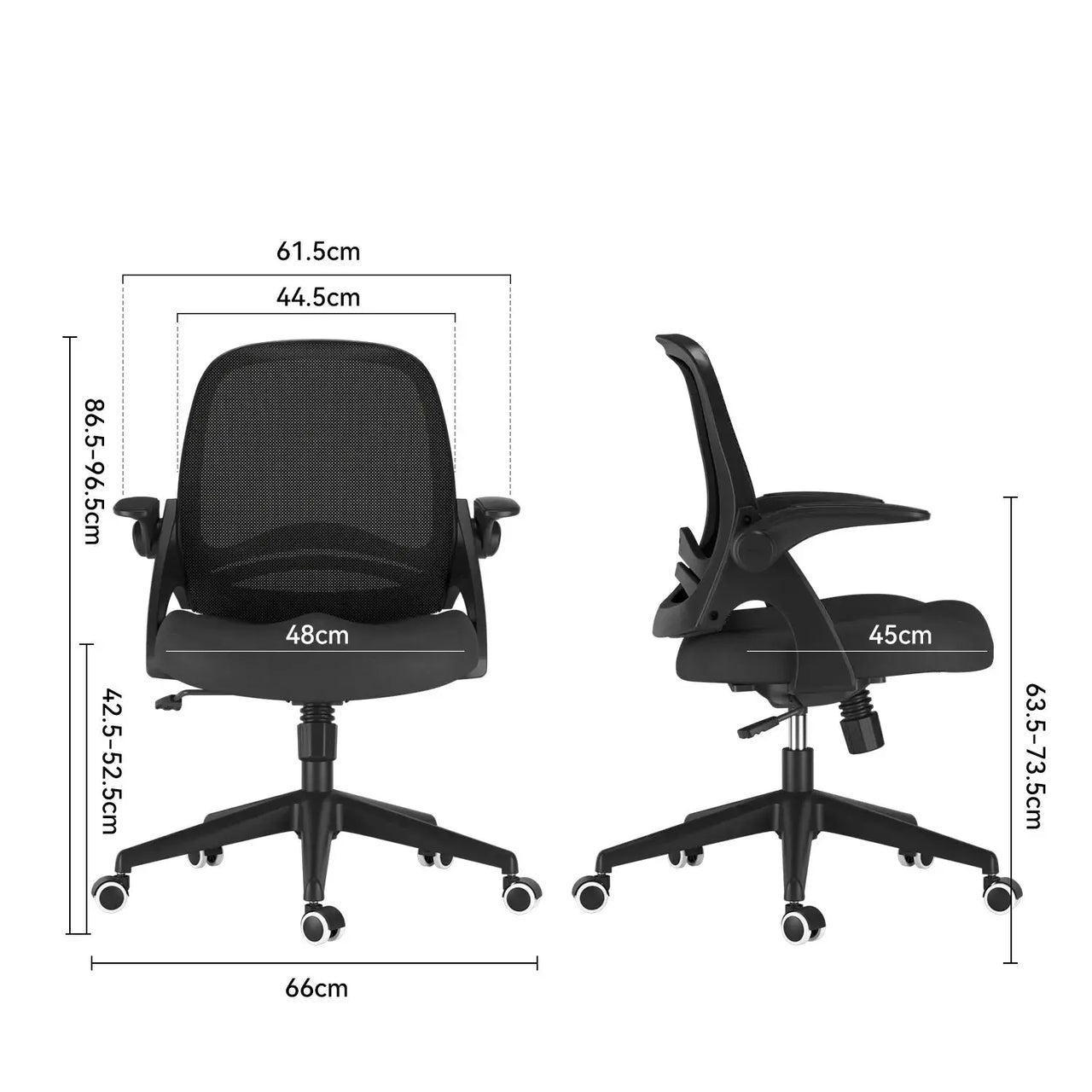 HBADA Penguin-inspired Office Chair -J1 black dimensions~0