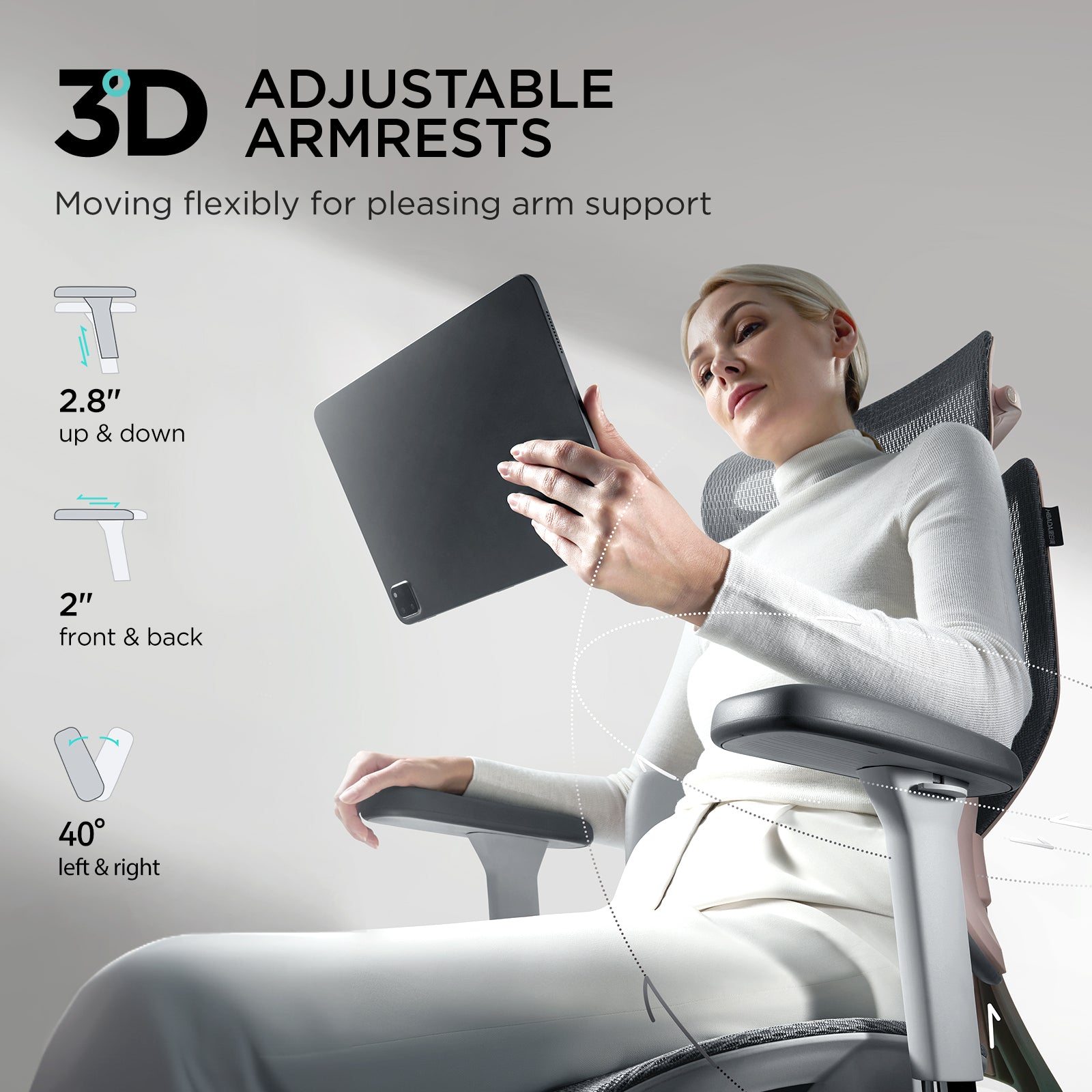 HBADA E3 Pro Ergonomic Office Chair (with Footrest)