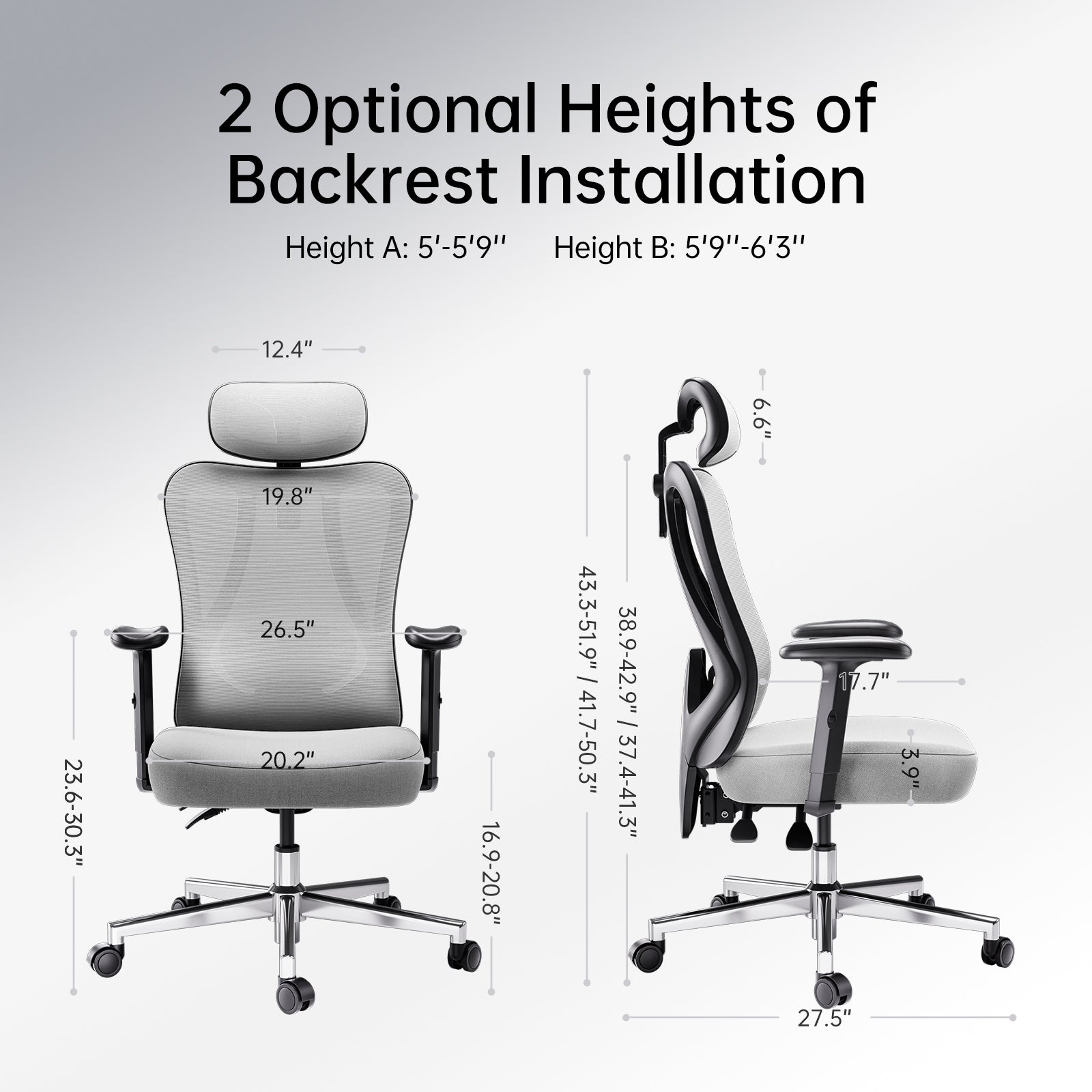 HBADA P3 Ergonomic Chair without Footrest