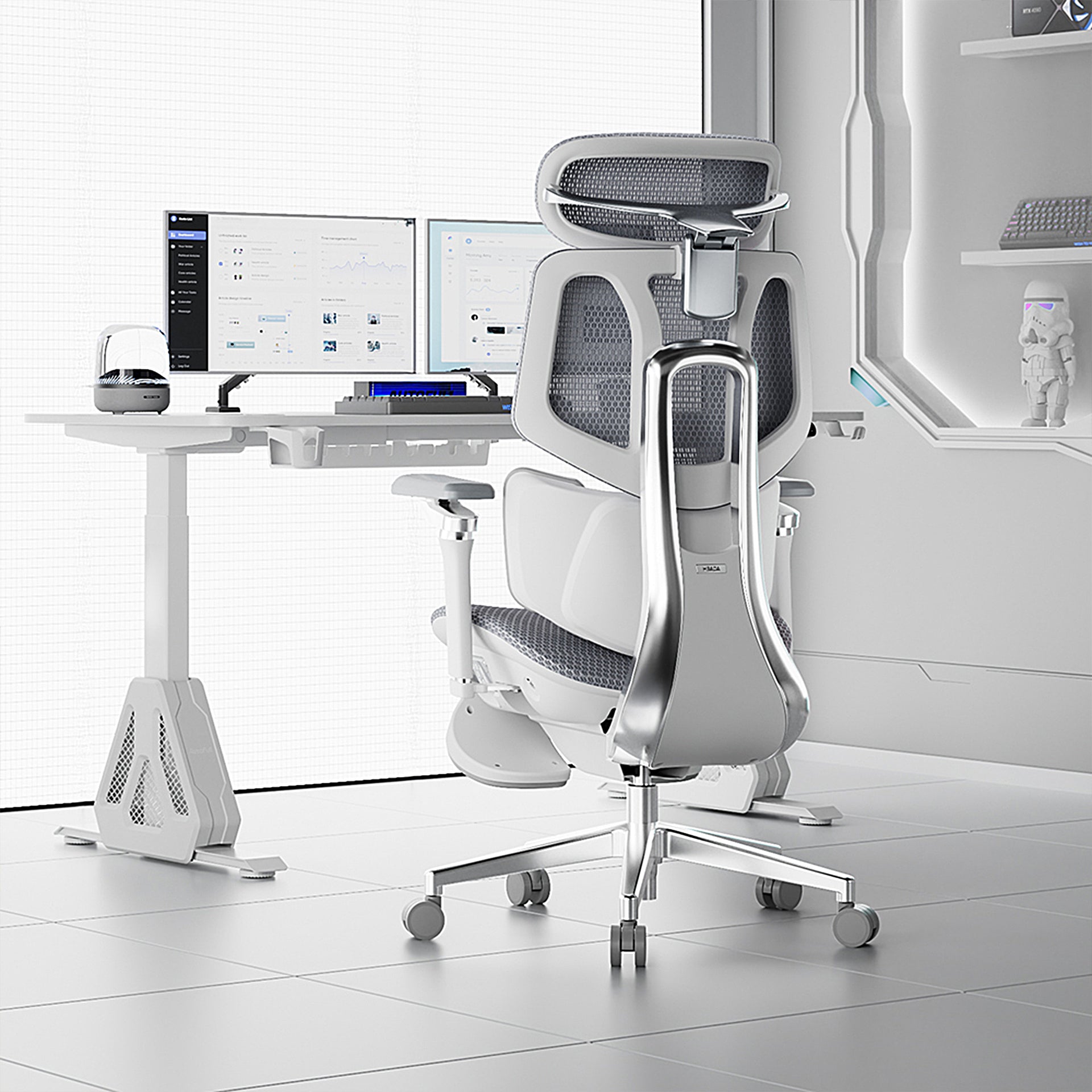 Hbada X7 Smart Ergonomic Chair at work