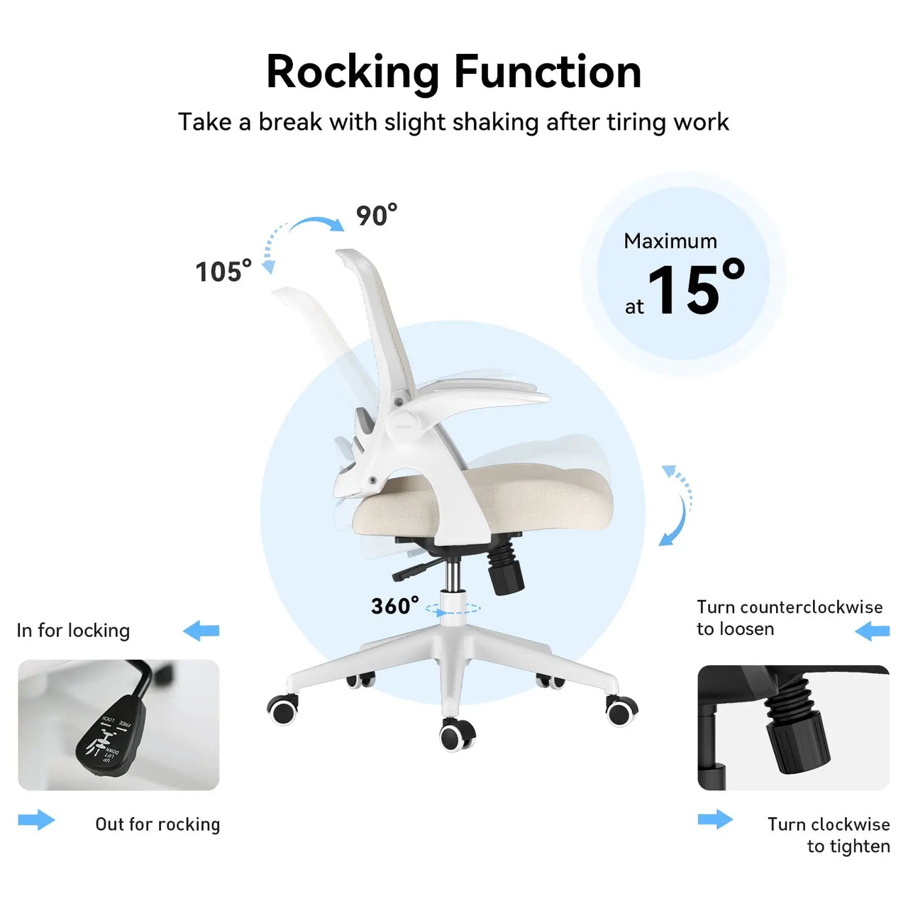 HBADA Penguin-inspired Office Chair -J1 gray rocking function~1