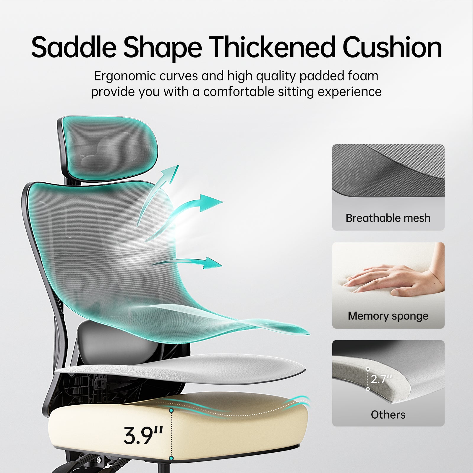 HBADA P3 Ergonomic Chair without Footrest