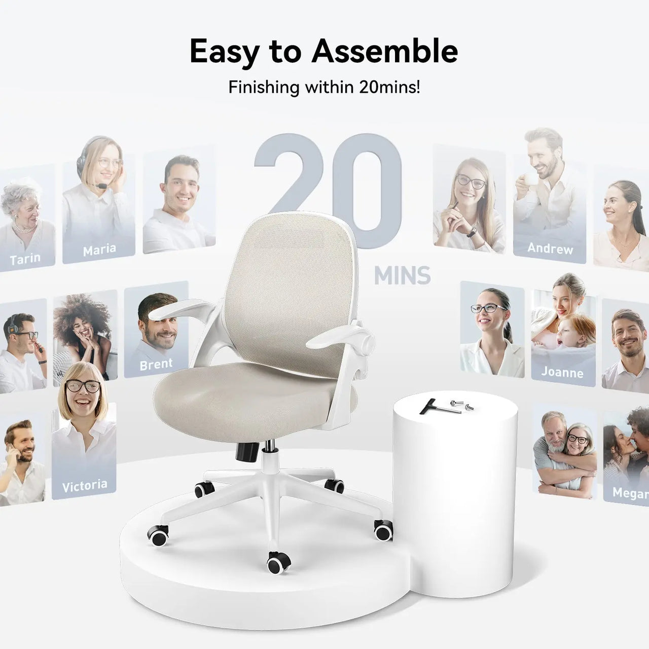 HBADA Penguin-inspired Office Chair -J1 gray assemble~2