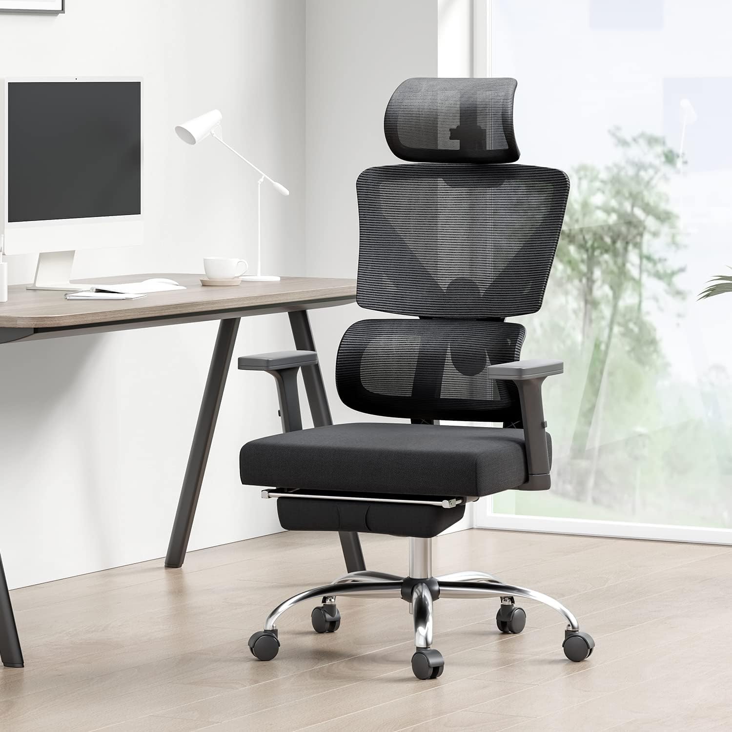 Hbada E2 Desk Chair Ergonomic Office Chair Mesh Desk Chair with Lumbar Support, Recliner Computer Chair,Black