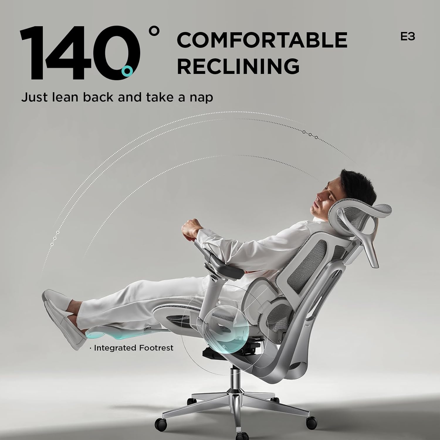 HBADA E3 Pro Ergonomic Office Chair-White