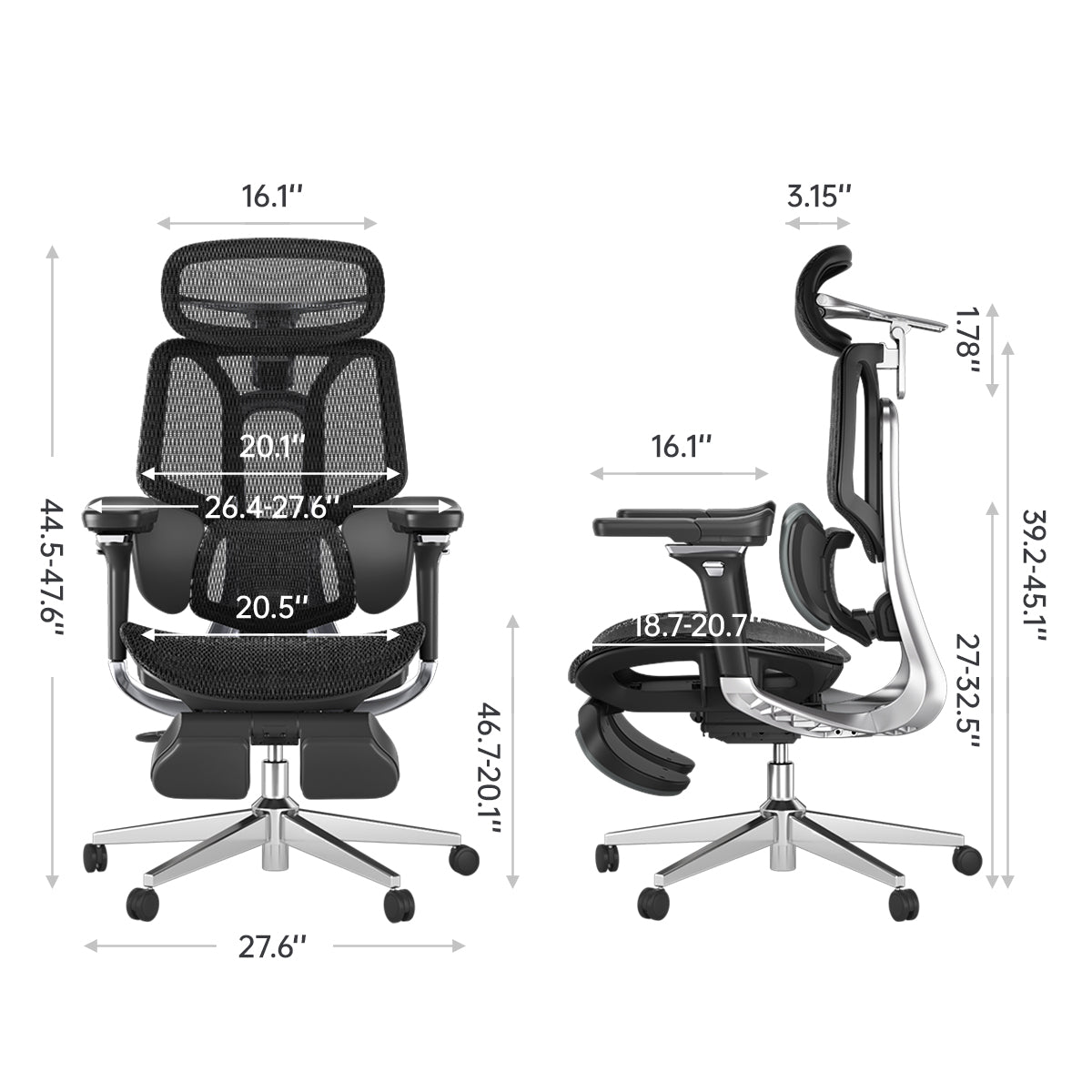 HBADA E3 Pro Ergonomic Office Chair (with Footrest)