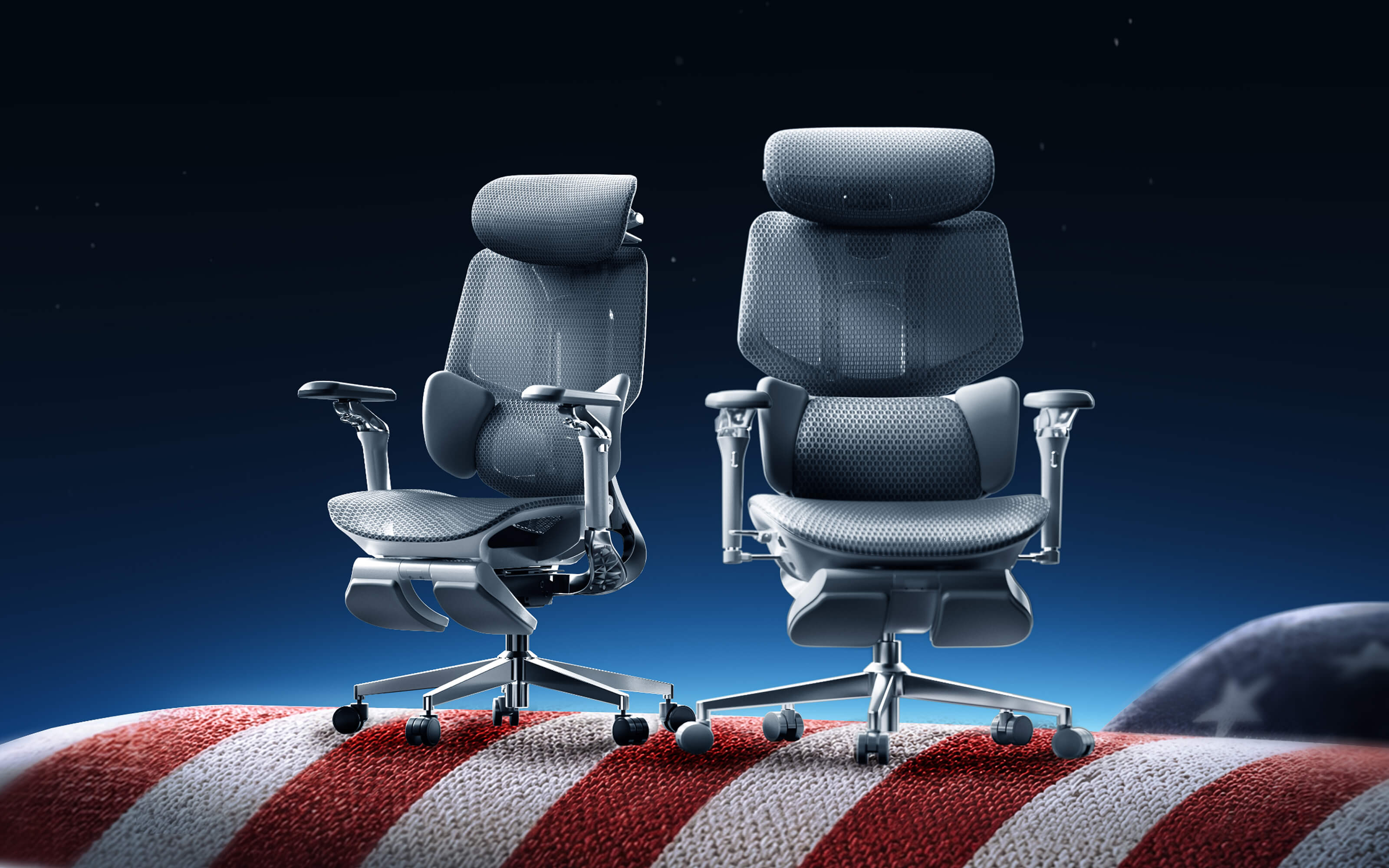 HBADA E3 Series official homepage desktop banner showcasing the ultimate ergonomic office chair built for 8 plus hour workdays.
