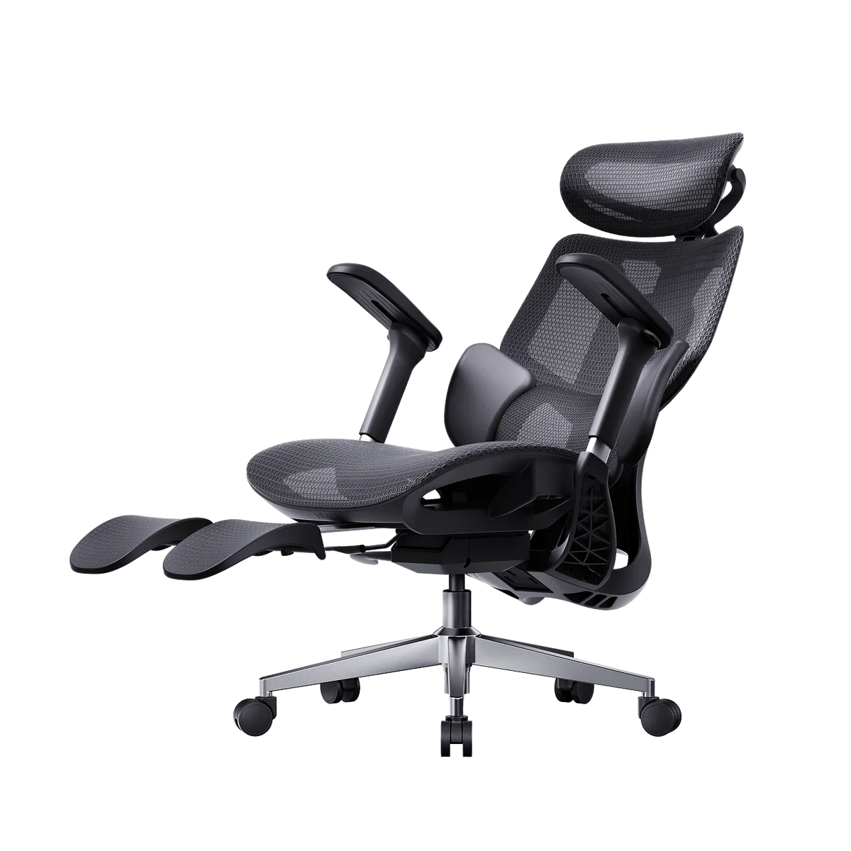 E3 air 2026 edition ergonomic office chairwith footrest recline  black ~0-1