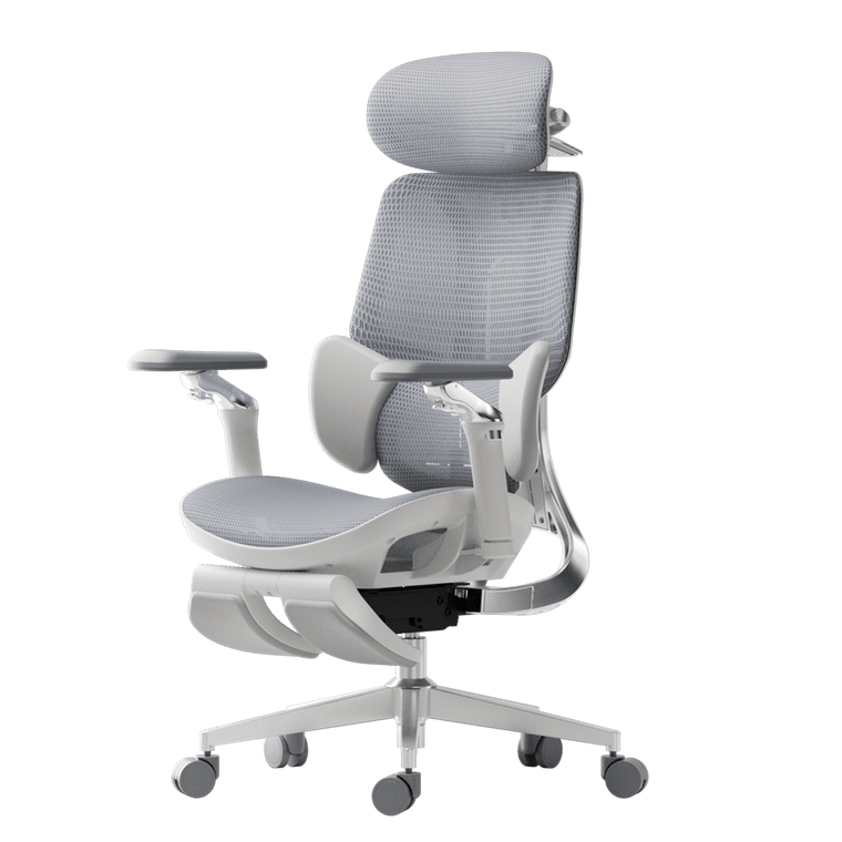 Ergonomic office chair with headrest on a black background~0-1