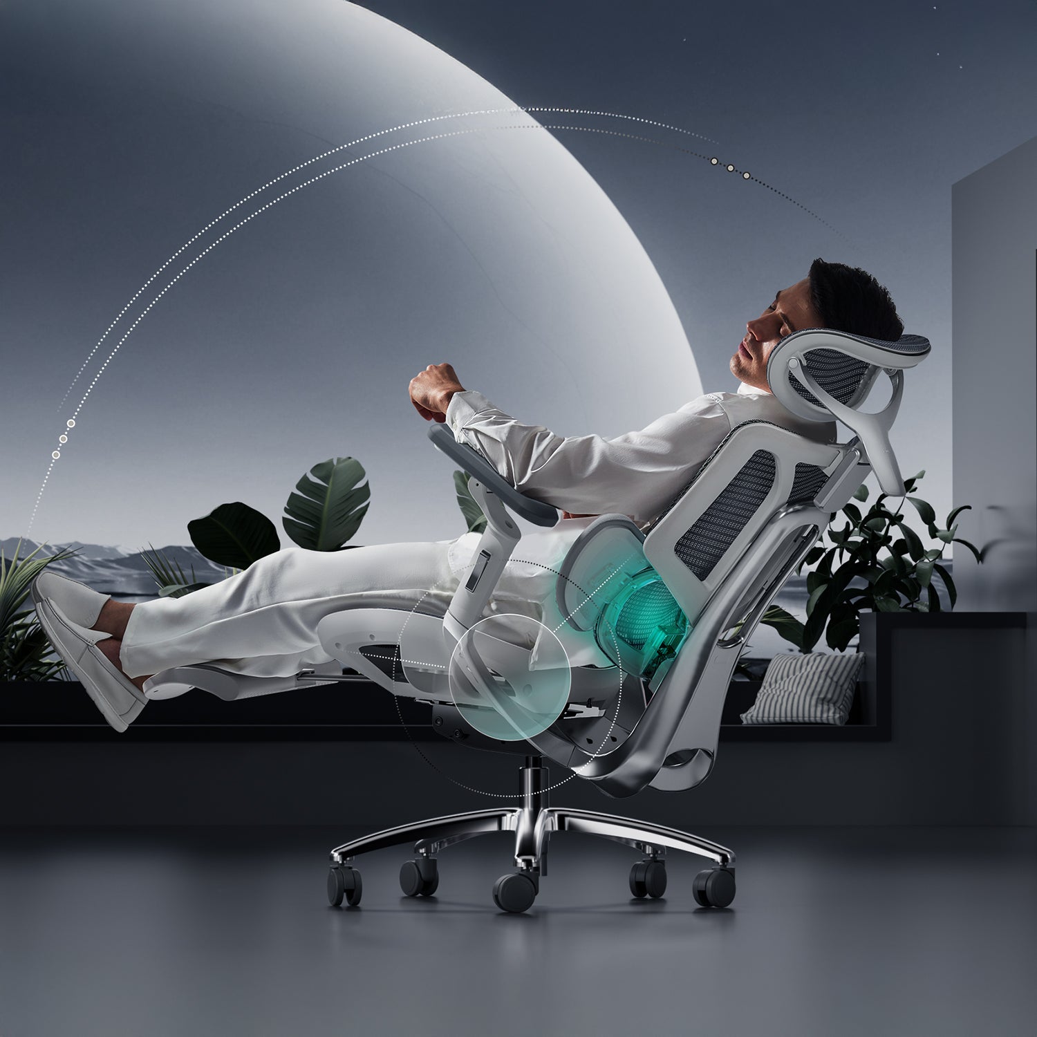 HBADA E3 Ultra Ergonomic Office Chair Futuristic(with Footrest)