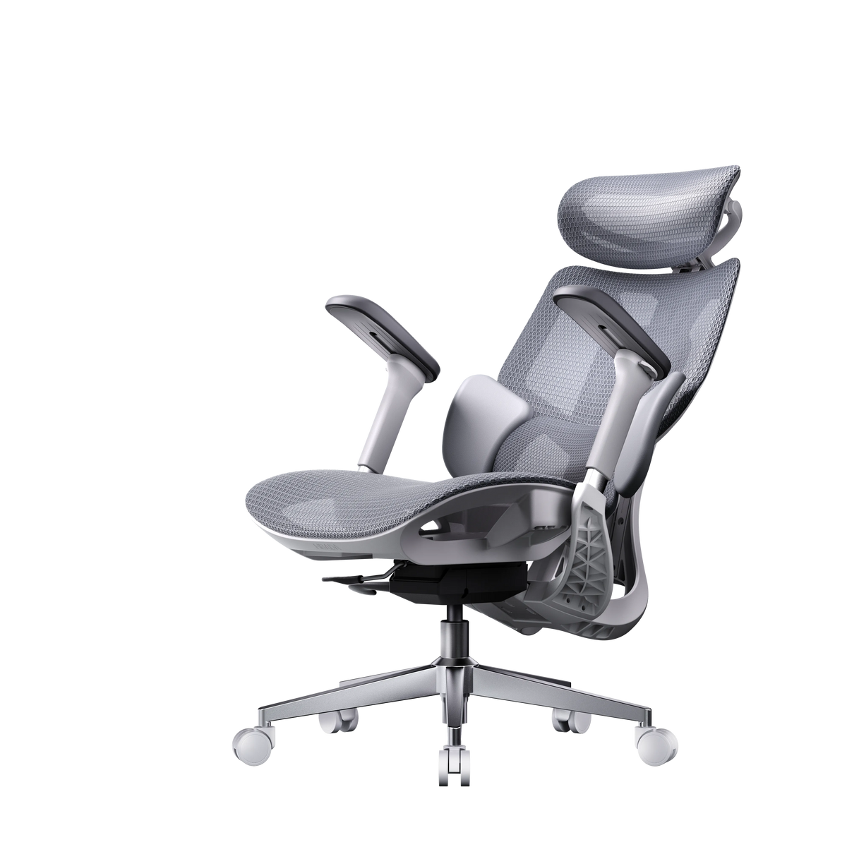 HBADA E3 Air Ergonomic Office Chair without footrest gray front~0-0
