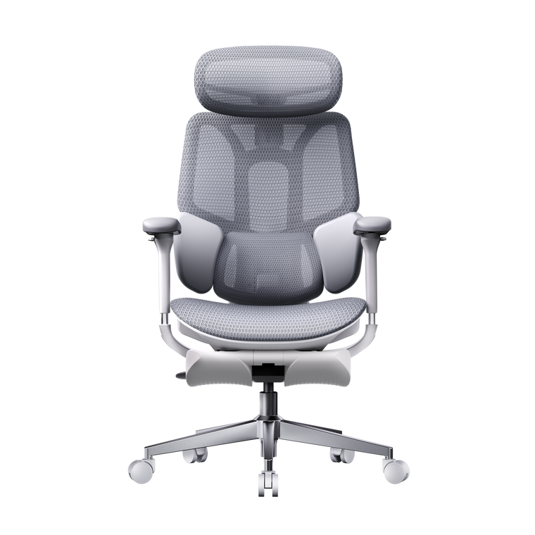 HBADA E3 Air Ergonomic Office Chair without footrest gray front~0-1