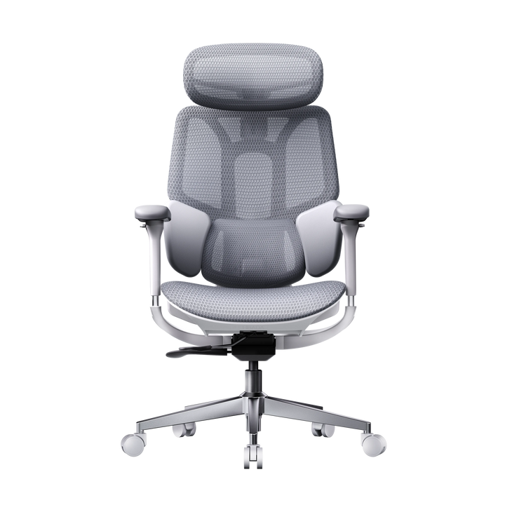 HBADA E3 Air Ergonomic Office Chair without footrest gray front~0-0