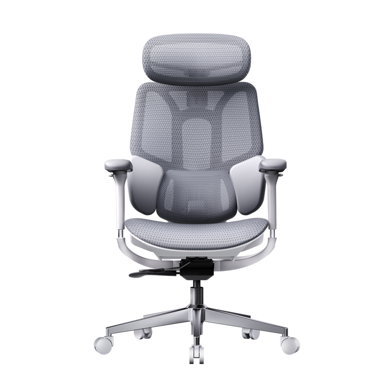 HBADA E3 Air Ergonomic Office Chair without footrest gray front~0-0