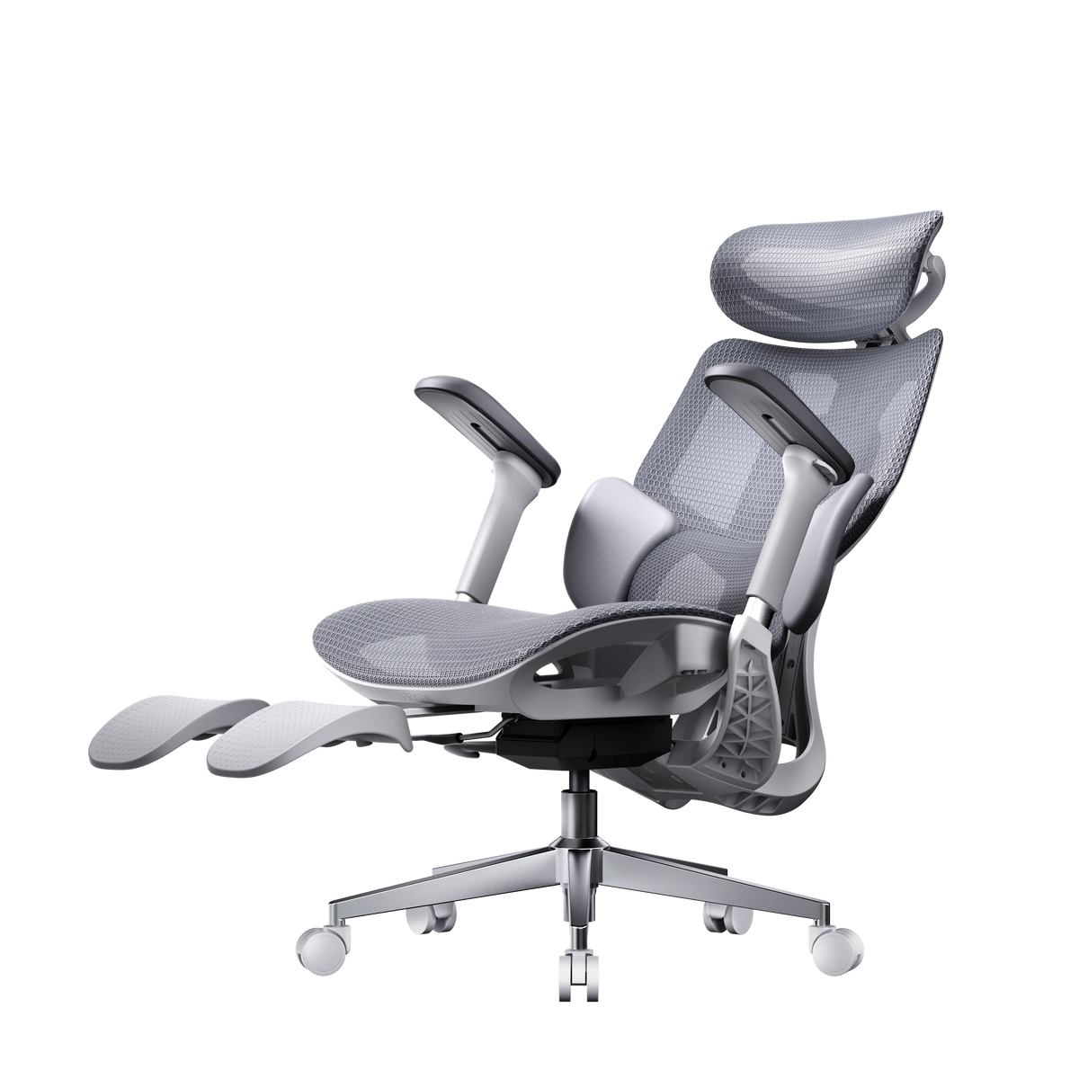 HBADA E3 Air Ergonomic Office Chair without footrest gray front~0-1