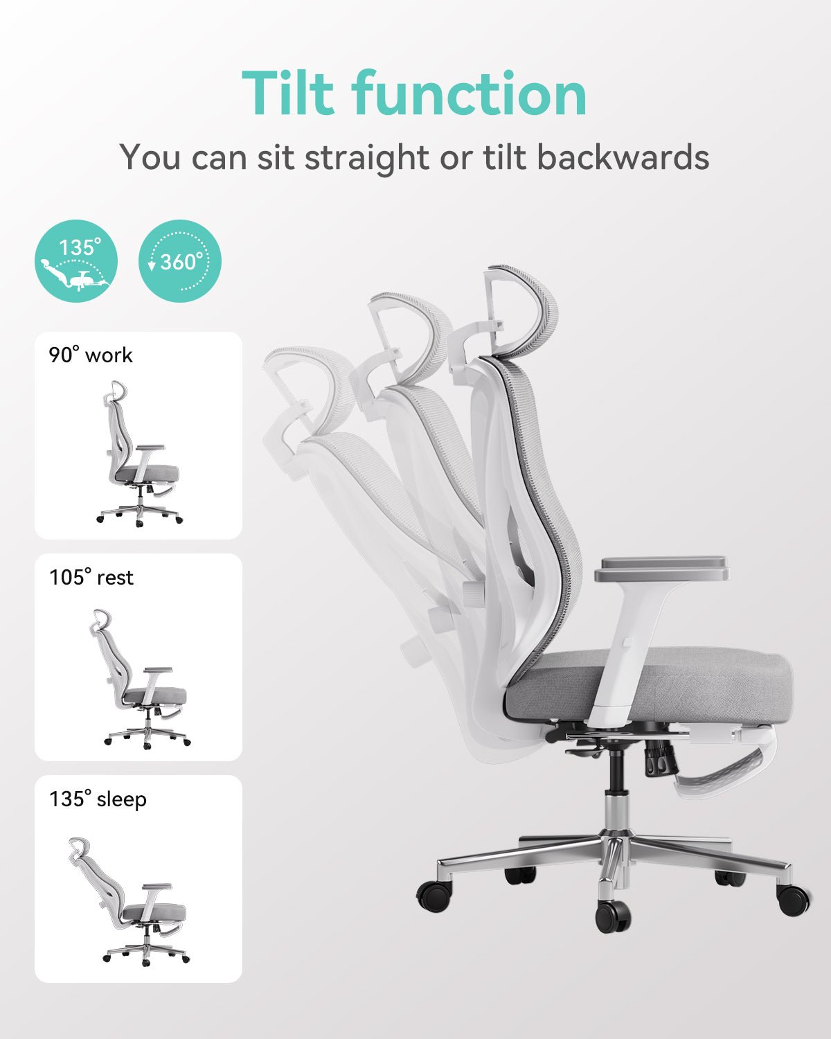 HBADA P5 Ergonomic Office Chair with Footrest