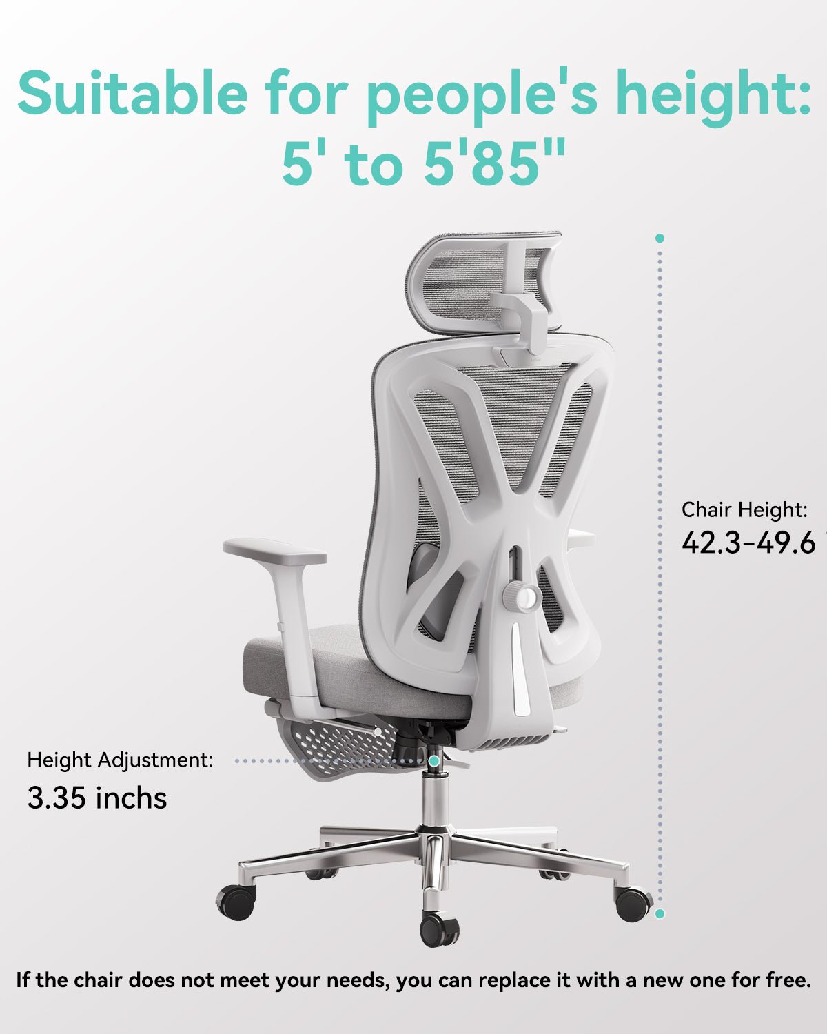 HBADA P5 Ergonomic Office Chair with Footrest