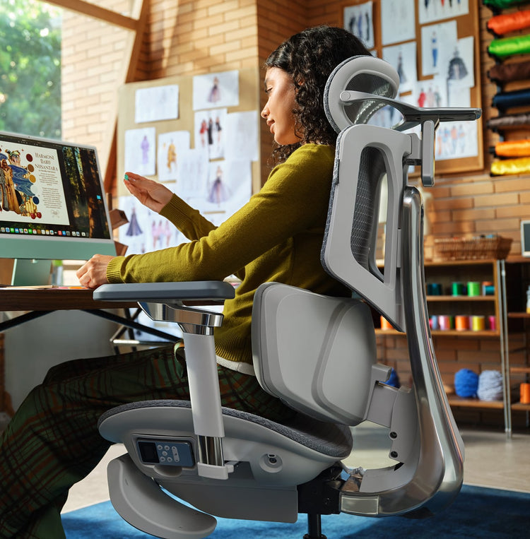 Close-up of the breathable micro-pore mesh on a HBADA big and tall ergonomic chair.