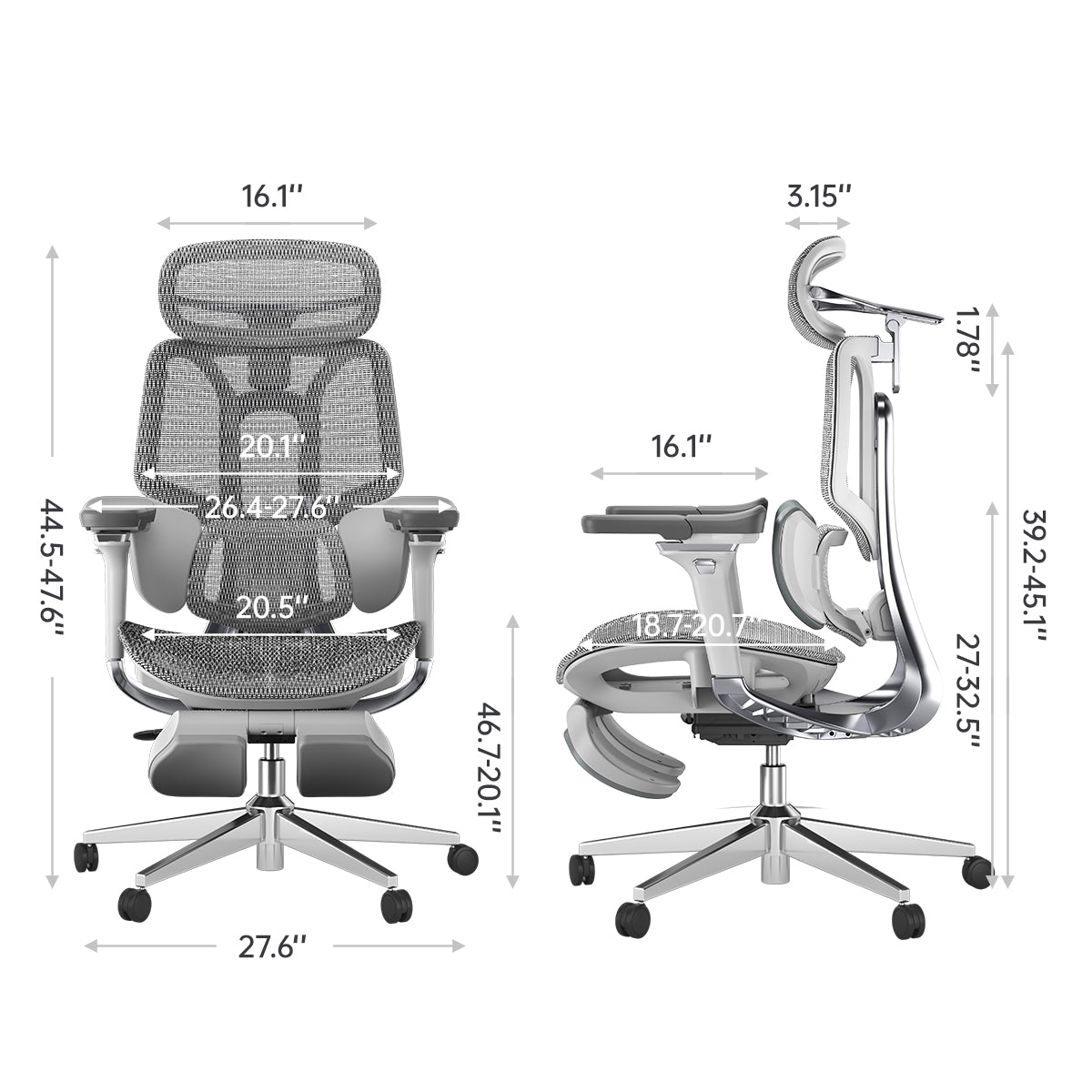 HBADA E3 Pro Ergonomic Office Chair (with Footrest)