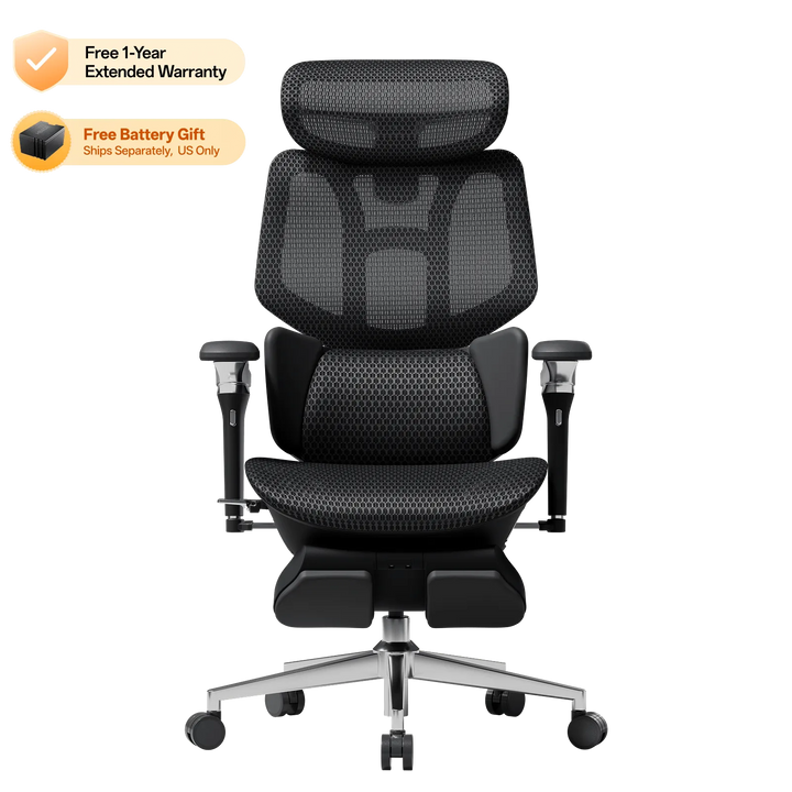 Front view of the black HBADA X7 ergonomic office chair