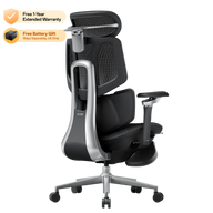 Rear three-quarter view of the black HBADA X7 ergonomic office chair