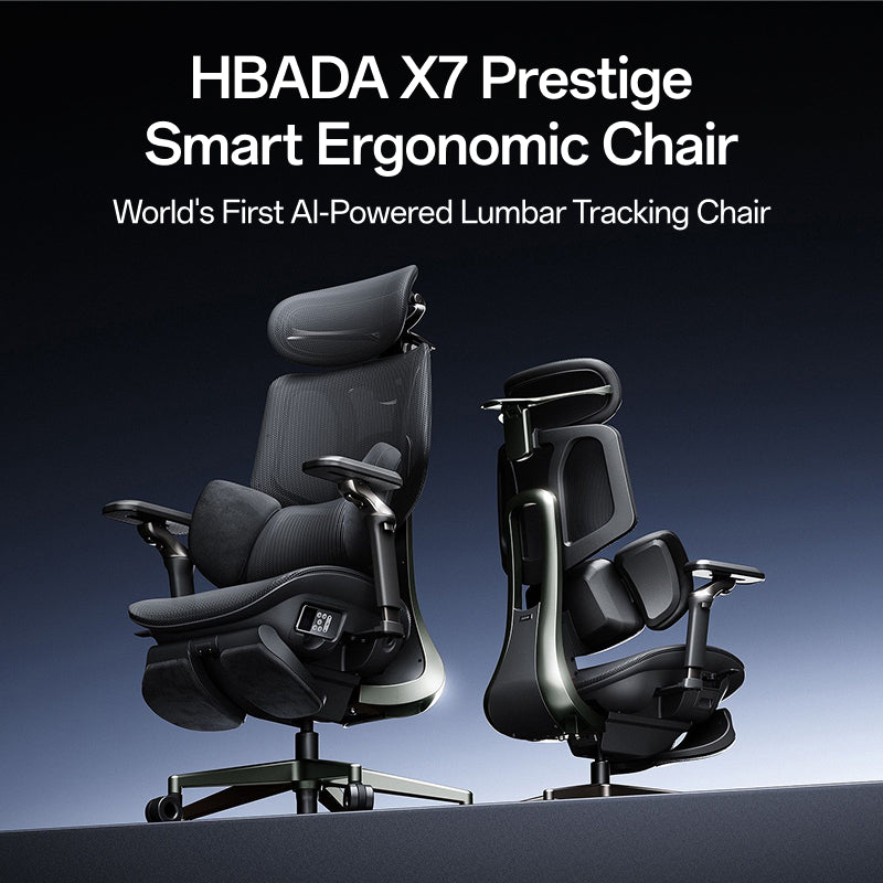 HBADA X7 Prestige white luxury swivel office chair front aesthetic preview.