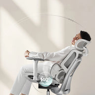 HBADA E3 Air Ergonomic Office Chair without footrest gray reclining angle~scene