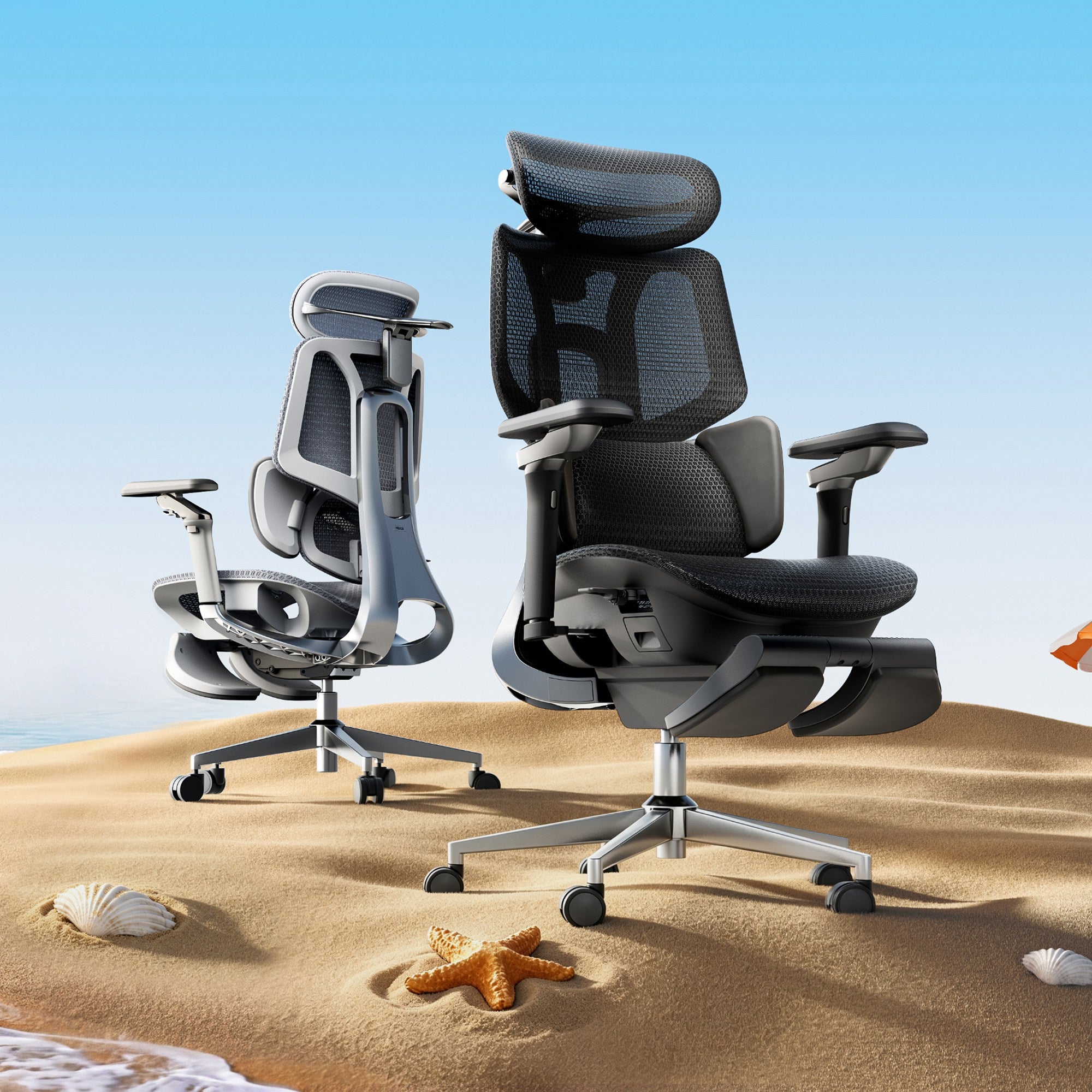 HBADA ergonomic office chairs with adaptive lumbar support