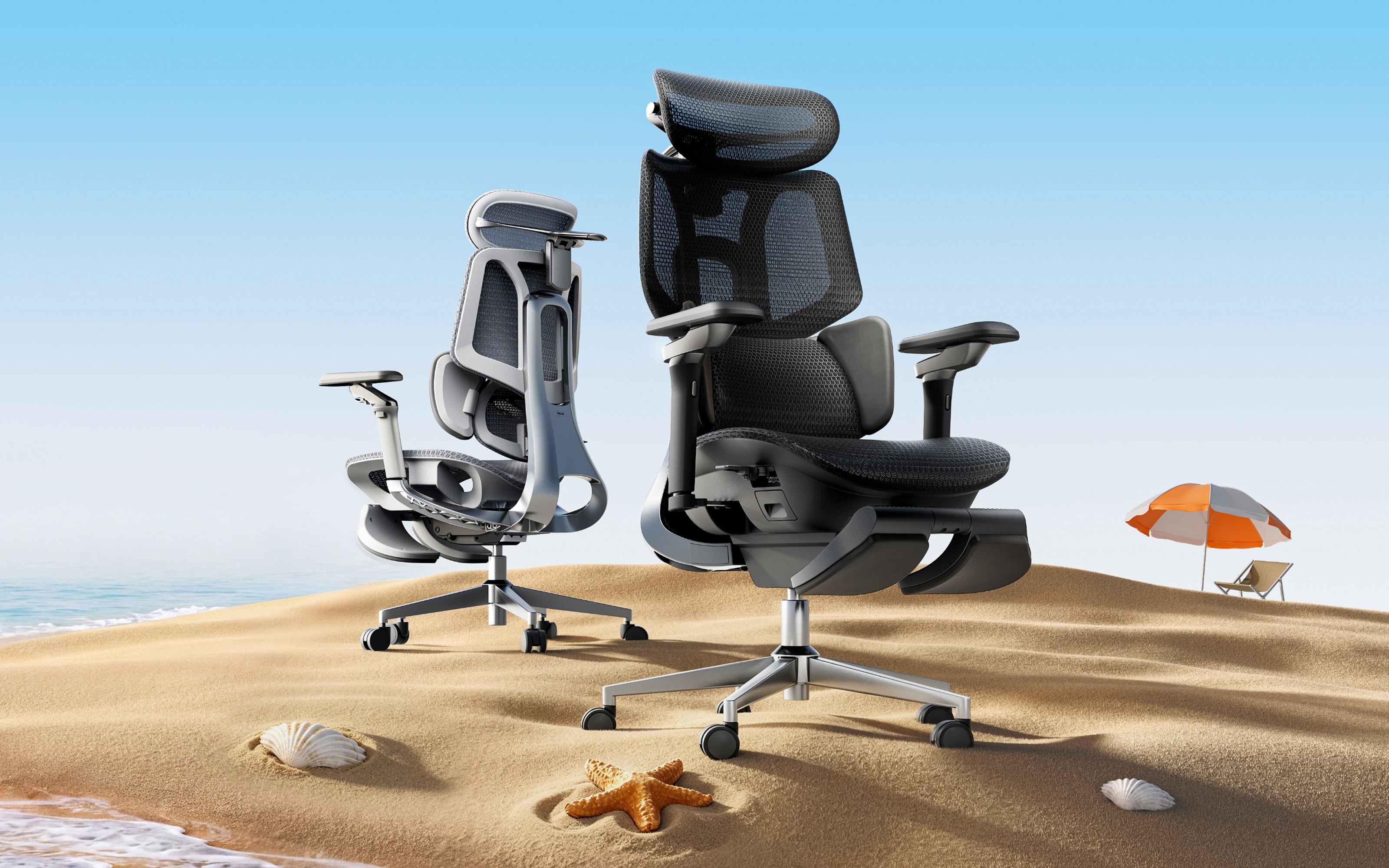 HBADA ergonomic office chair with adjustable headrest and armrests