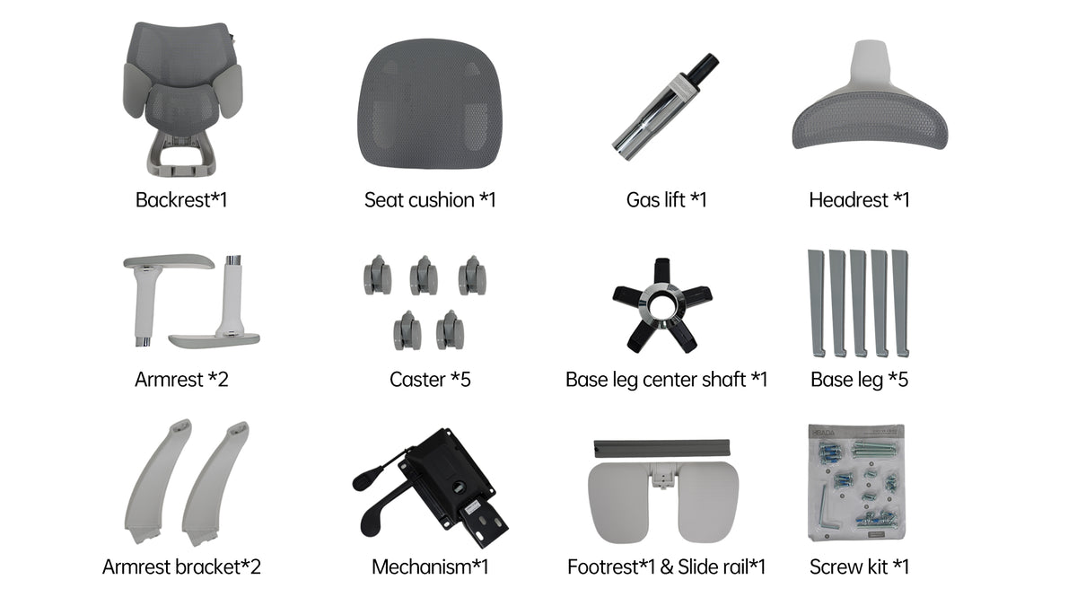 HBADA E3 Air ergonomic office chair box kit