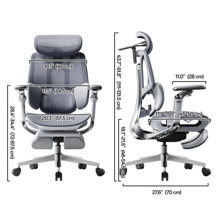 Adjustable ergonomic office chair size comparison