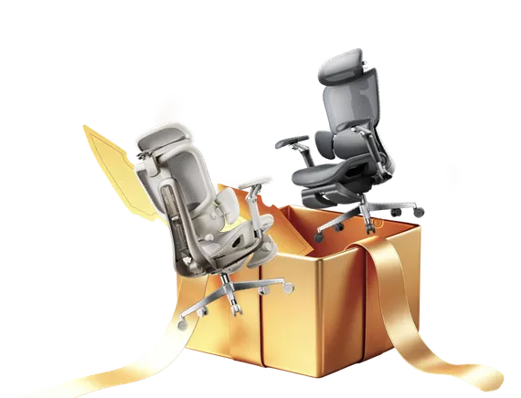 Full refund reward – two HBADA E3 Ultra chairs on a gift box