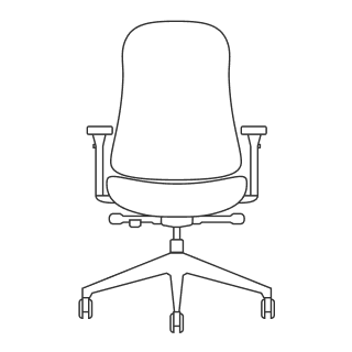 HBADA tilt tension lock mechanism functional feature icon.