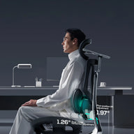 HBADA E3 Ultra Ergonomic Office Chair Futuristic(with Footrest) black lumbar support~scene~0