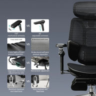HBADA E3 Ultra Ergonomic Office Chair Futuristic(with Footrest) black upgrade~scene~0
